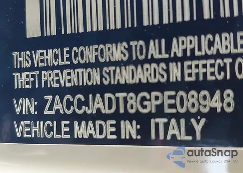 2016 Jeep Renegade Limited from USA, damaged, VIN ZACCJADT8GPE08948